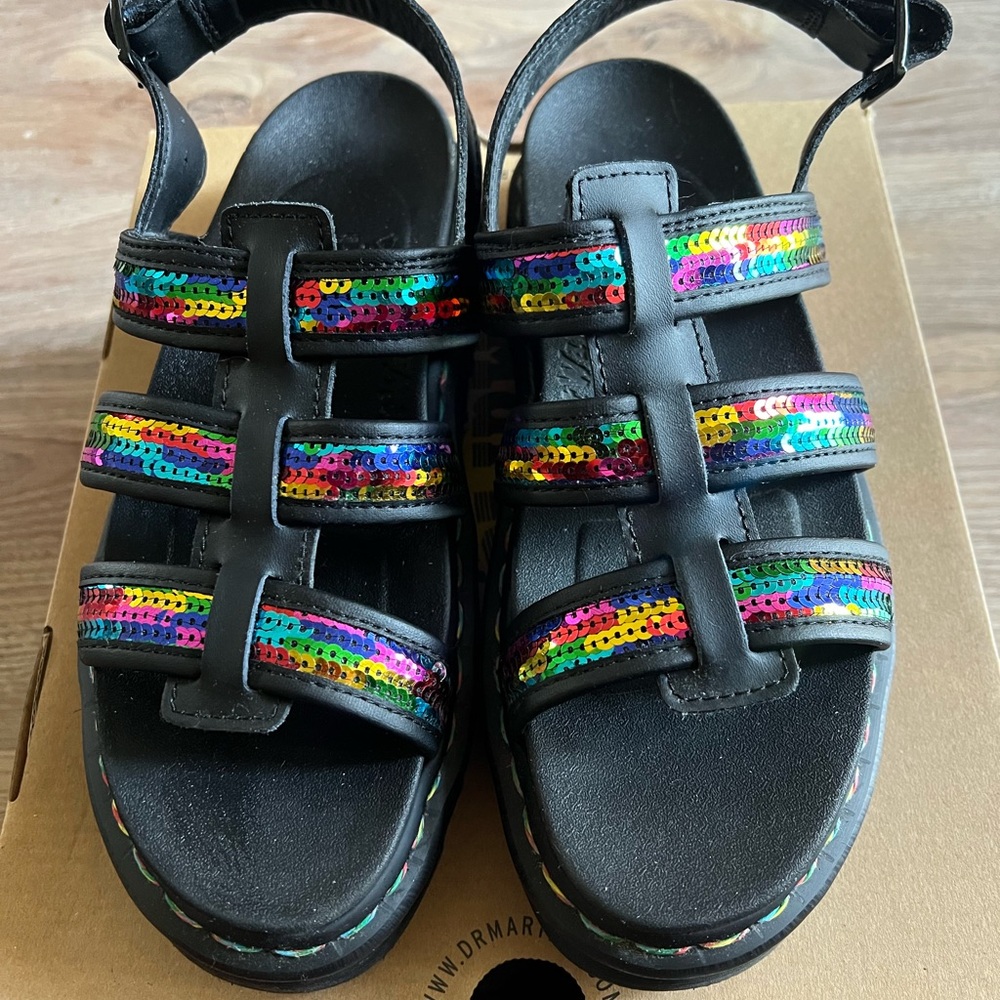 Dr. Martens Yelena Sequin Rainbow Sandals